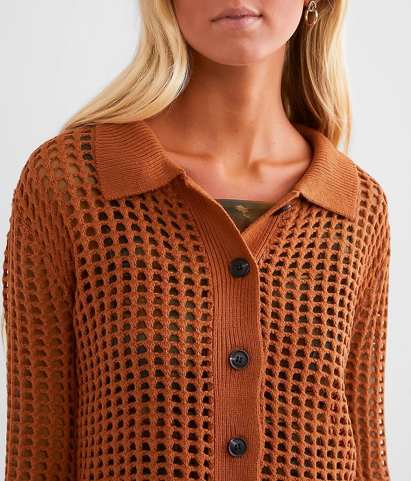 Open Stitch Cardigan Sweater