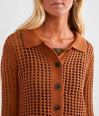 Open Stitch Cardigan Sweater