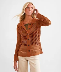 Open Stitch Cardigan Sweater