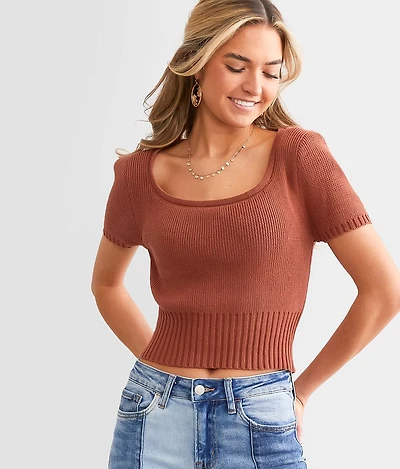 Swept Away Cropped Sweater