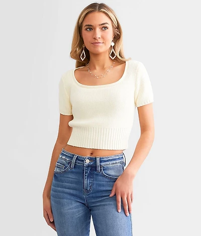Swept Away Cropped Sweater