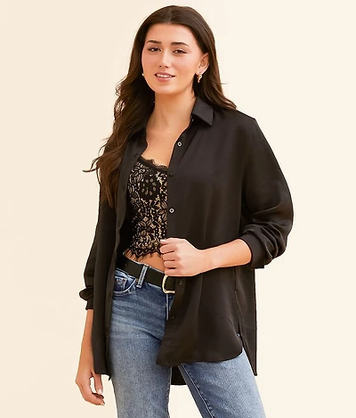 Double Zero Satin Oversized Blouse