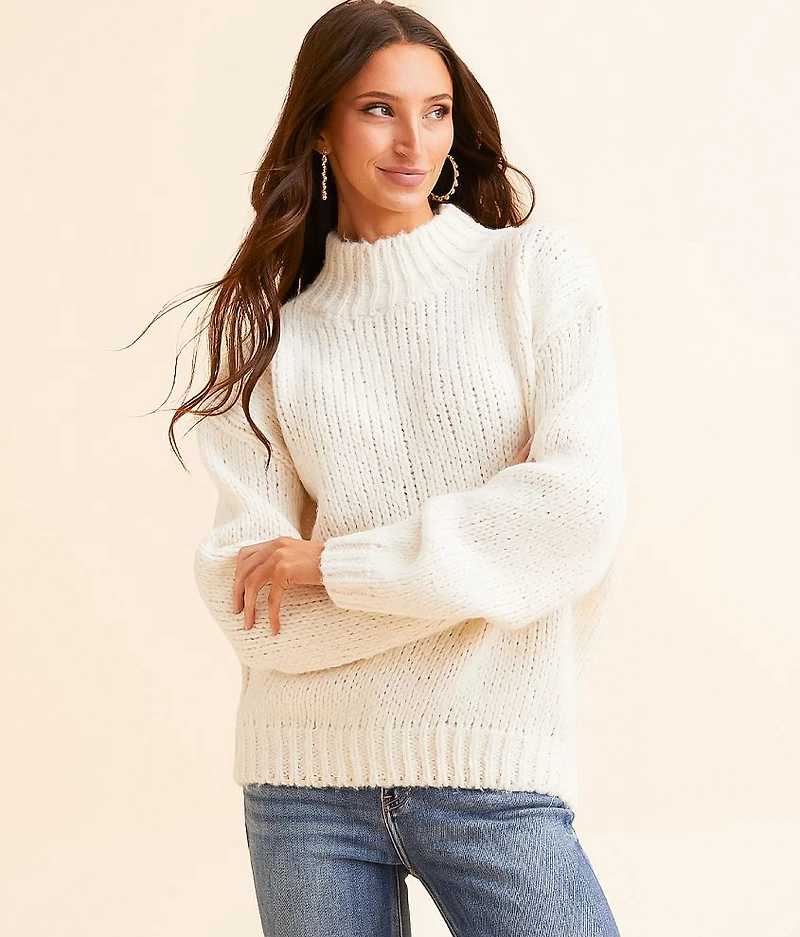 Mock Neck Oversized Sweater