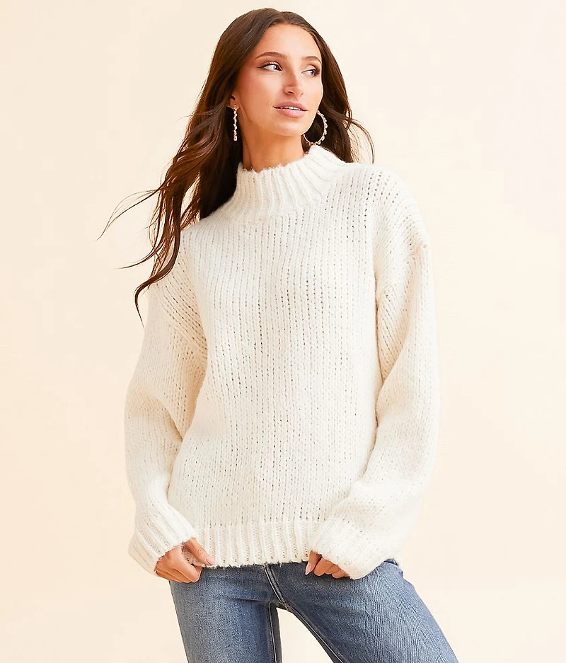 Mock Neck Oversized Sweater