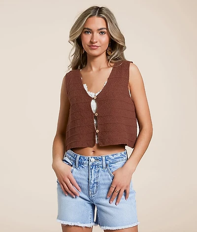 Cropped Sweater Tank Top