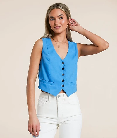 Linen Blend Vest