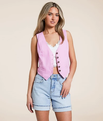 Linen Blend Vest
