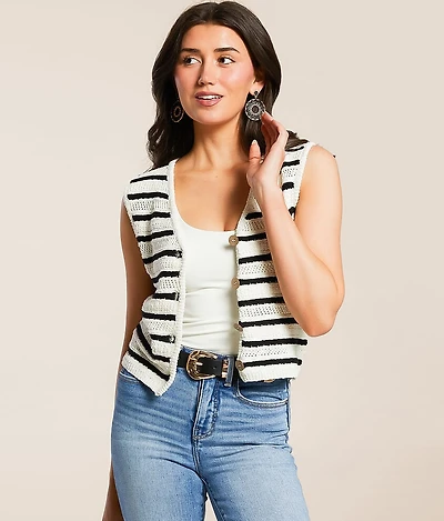 Striped Sweater Tank Top