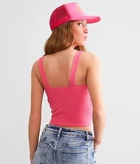 Textured U-Wire Cropped Tank Top
