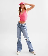 Textured U-Wire Cropped Tank Top