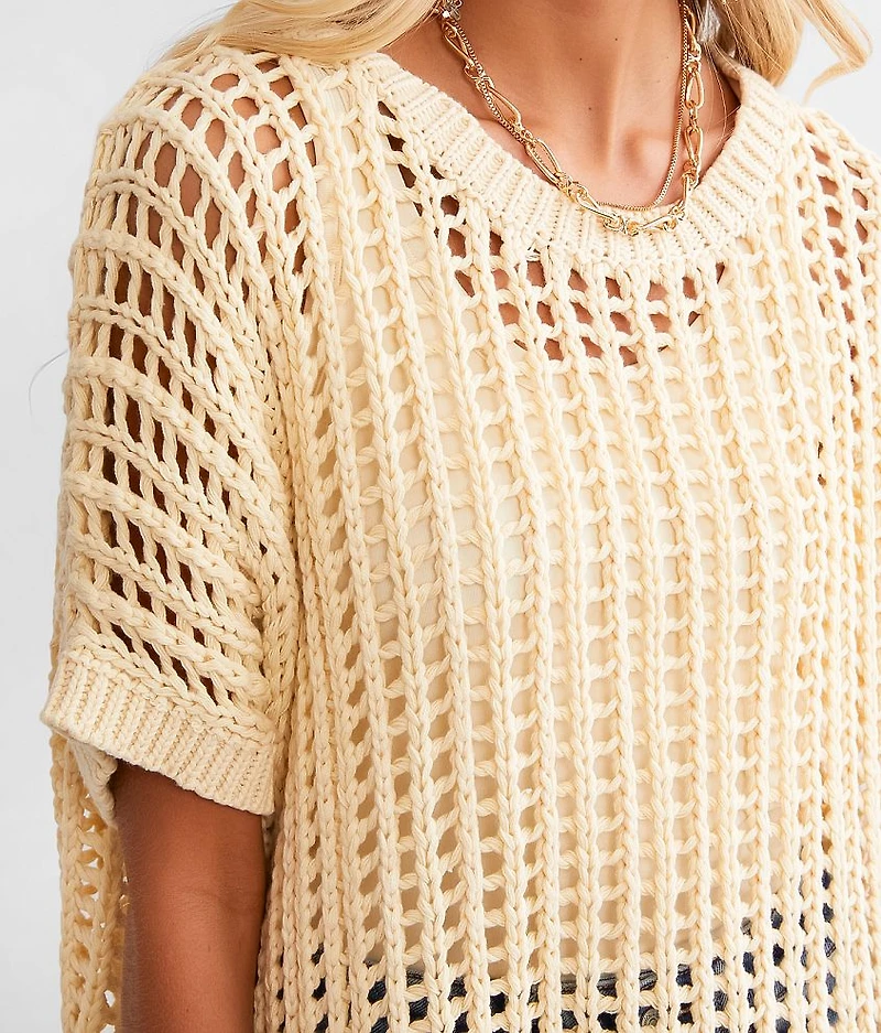 Open Stitch Boxy Sweater