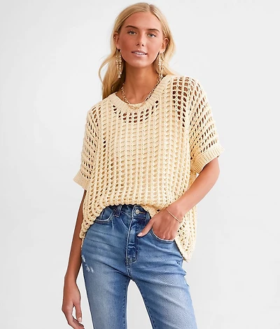 Open Stitch Boxy Sweater