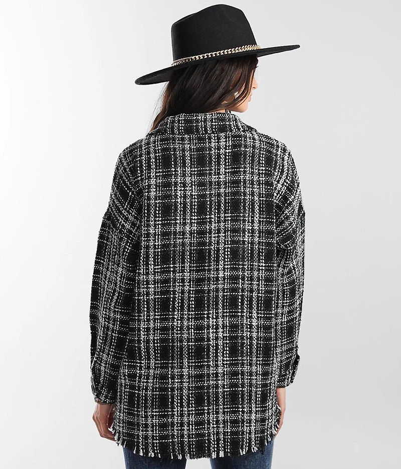 Plaid Frayed Shacket