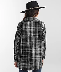 Plaid Frayed Shacket
