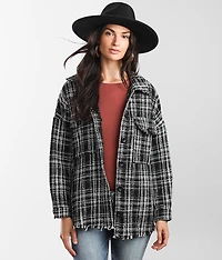 Plaid Frayed Shacket