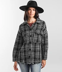 Plaid Frayed Shacket