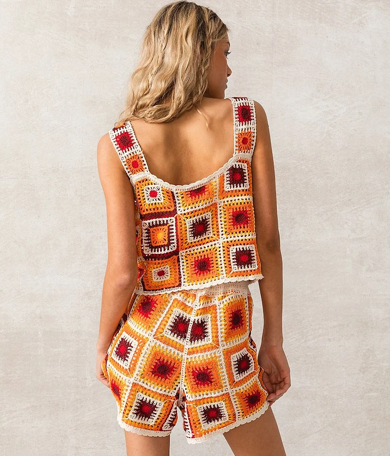 Granny Square Cropped Tank Top
