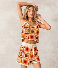 Granny Square Cropped Tank Top