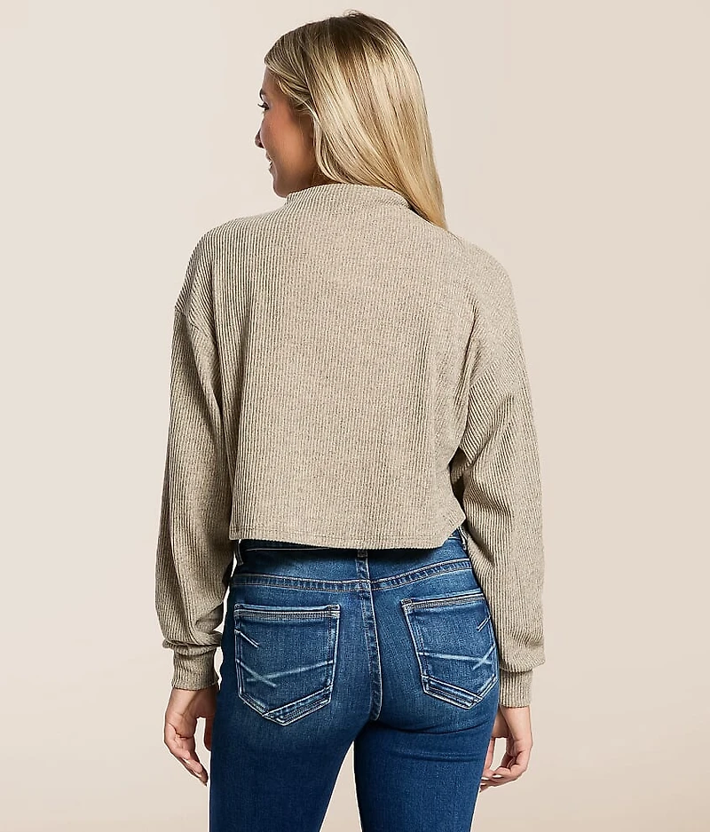 Mock Neck Cropped Top
