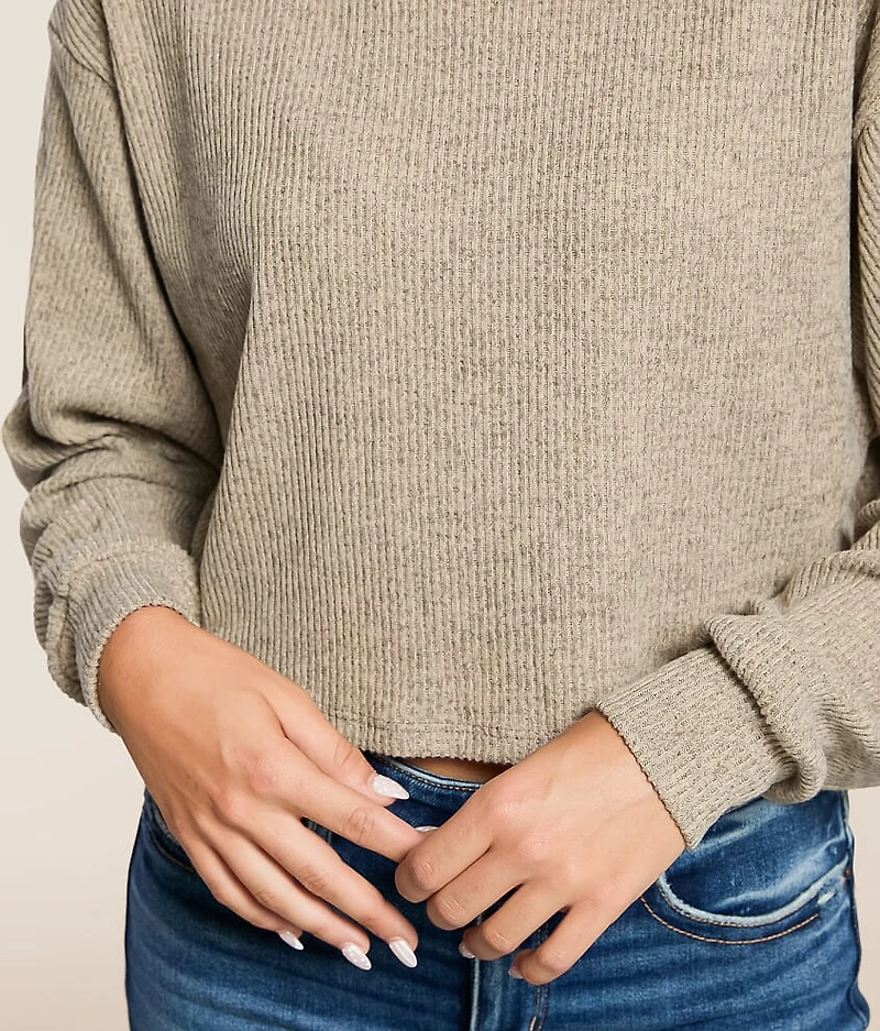 Mock Neck Cropped Top