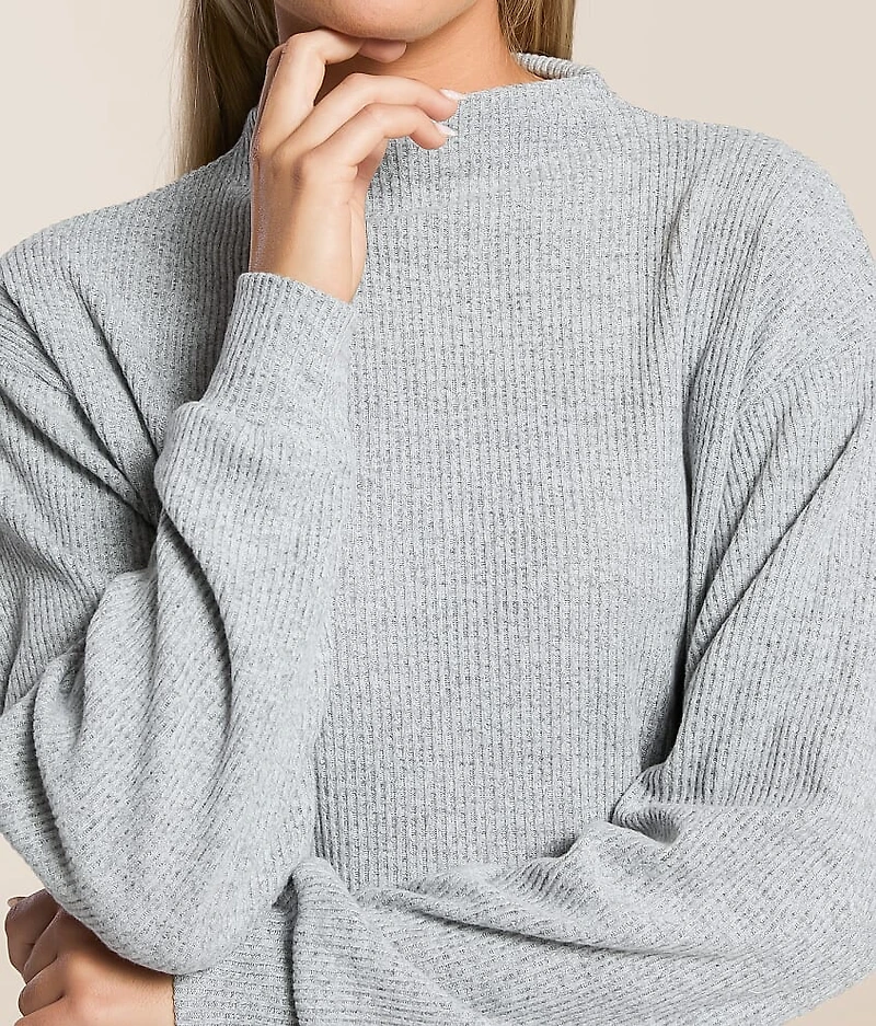Mock Neck Cropped Top