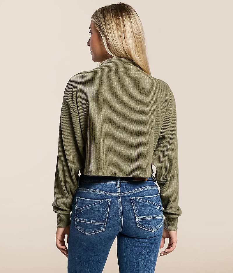 Mock Neck Cropped Top