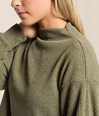Mock Neck Cropped Top