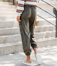 Faux Suede Cargo Jogger Pant