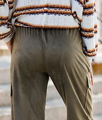 Faux Suede Cargo Jogger Pant