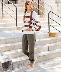 Faux Suede Cargo Jogger Pant