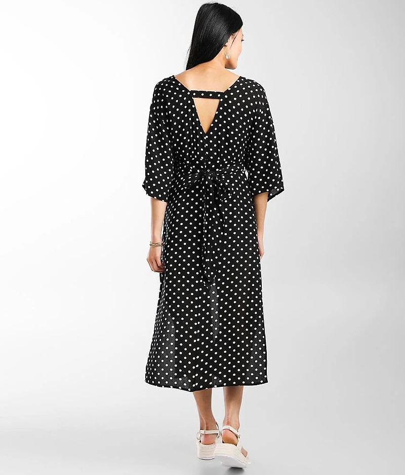 Polka Dot Surplice Wrap Top