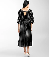 Polka Dot Surplice Wrap Top