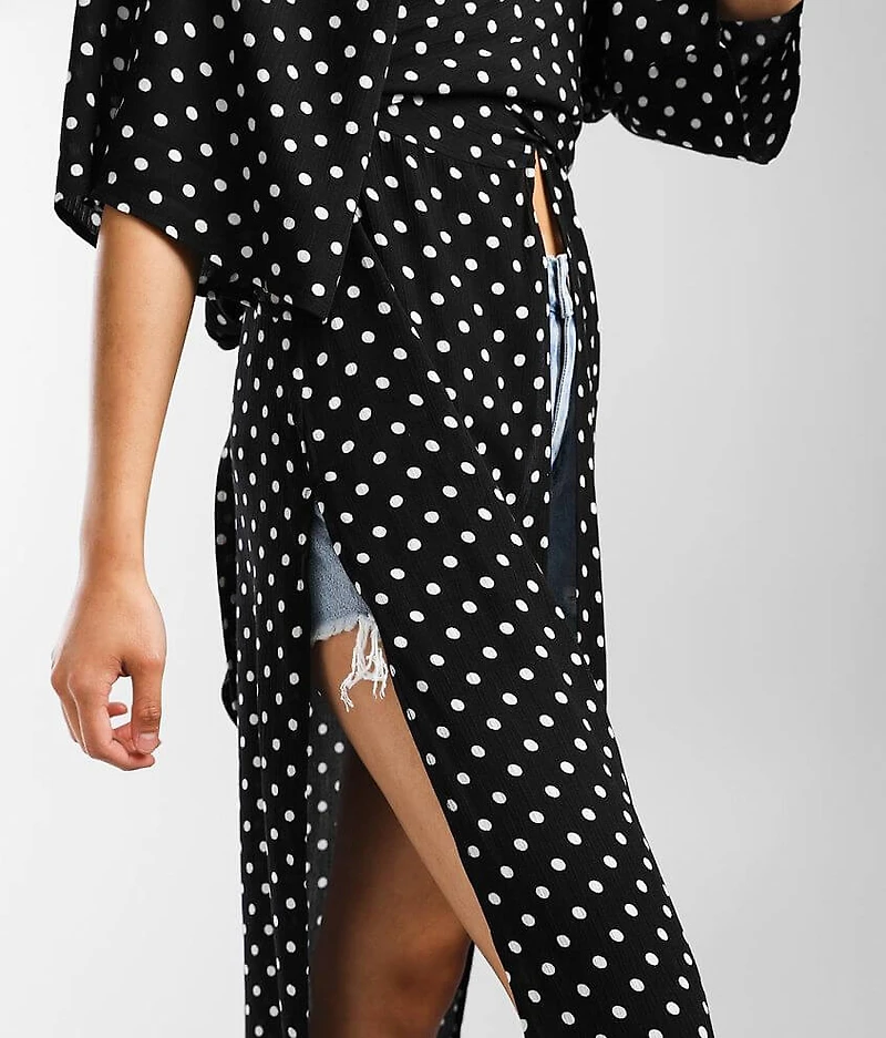Polka Dot Surplice Wrap Top