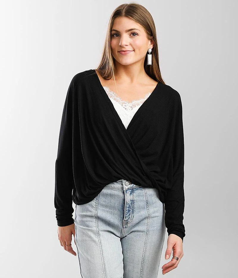 Ribbed Crossover Top