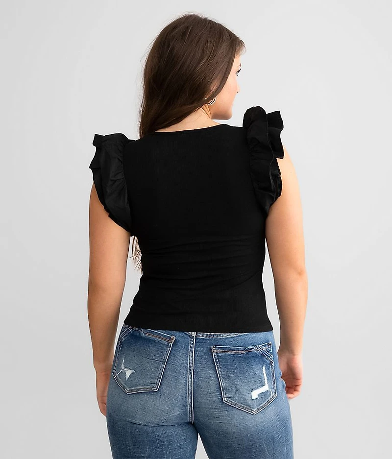 Just My Type Ruffle Top