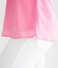 Make Me Blush Chiffon Tank Top