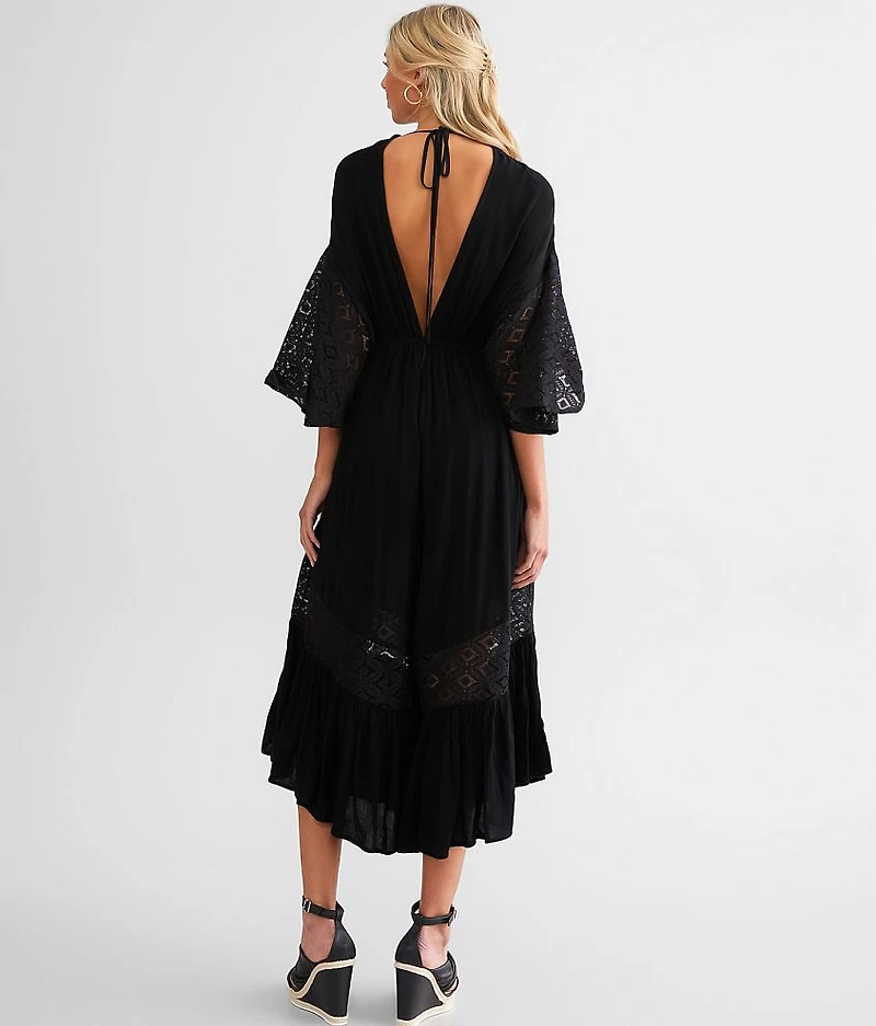 Crinkled Wide Leg Cropped Jumpsuit