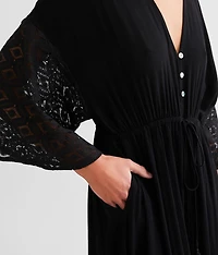 Crinkled Wide Leg Cropped Jumpsuit