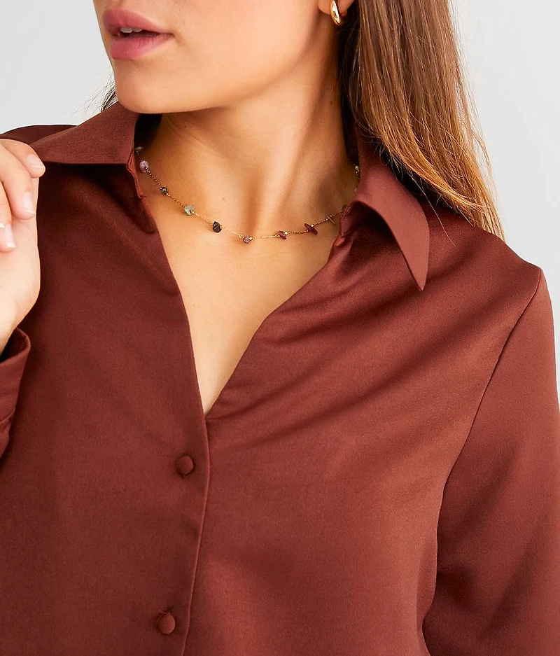Sheen Cropped Blouse