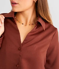 Sheen Cropped Blouse