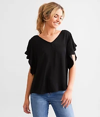 Sheen Flutter Top