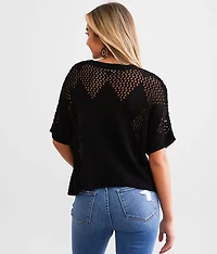 Patterned Pointelle Sweater