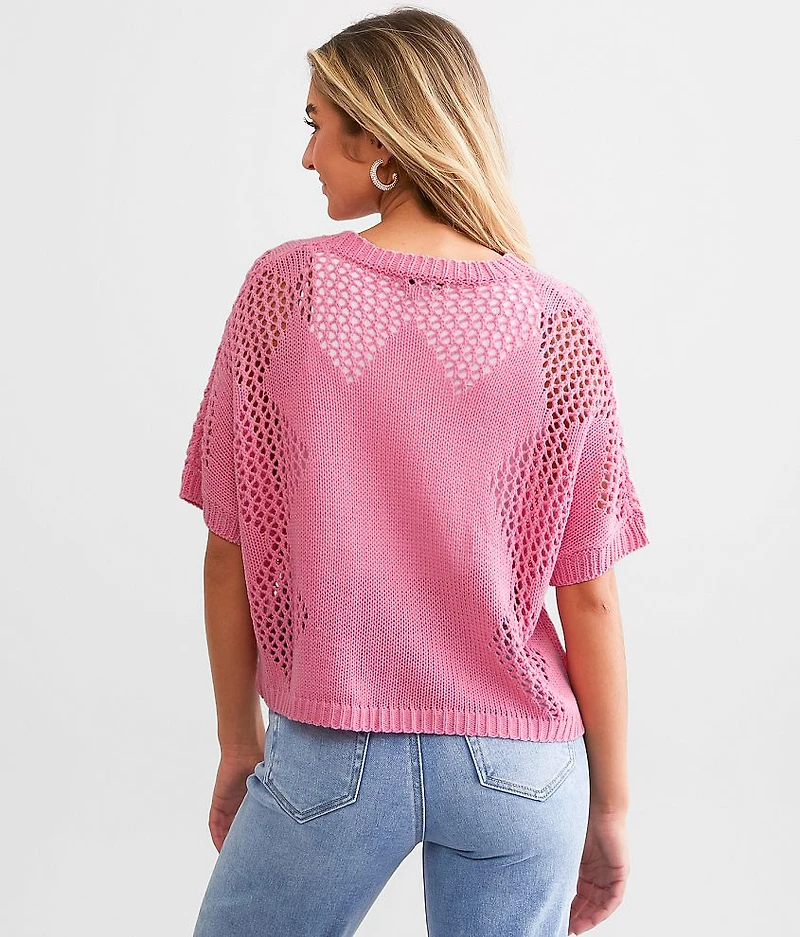 Patterned Pointelle Sweater