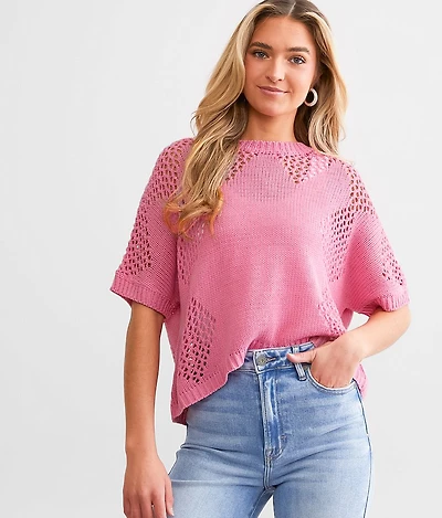 Patterned Pointelle Sweater