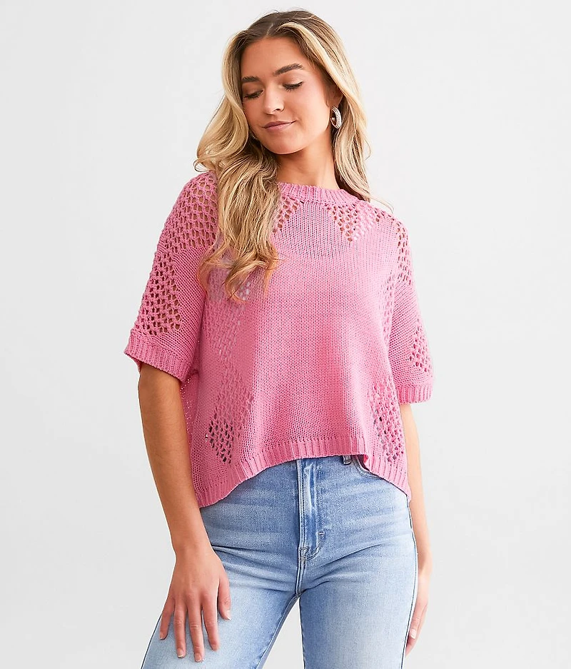 Patterned Pointelle Sweater