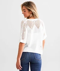 Patterned Pointelle Sweater