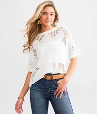 Patterned Pointelle Sweater