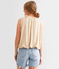 High Neck Bubble Tank Top