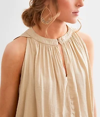High Neck Bubble Tank Top