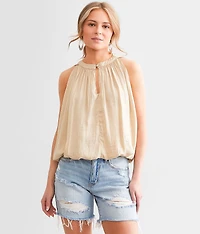 High Neck Bubble Tank Top